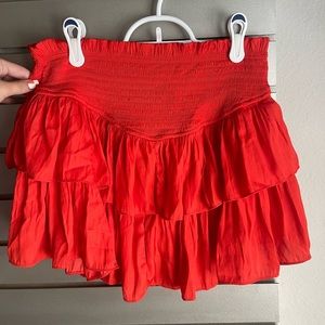 Orange flowy skirt